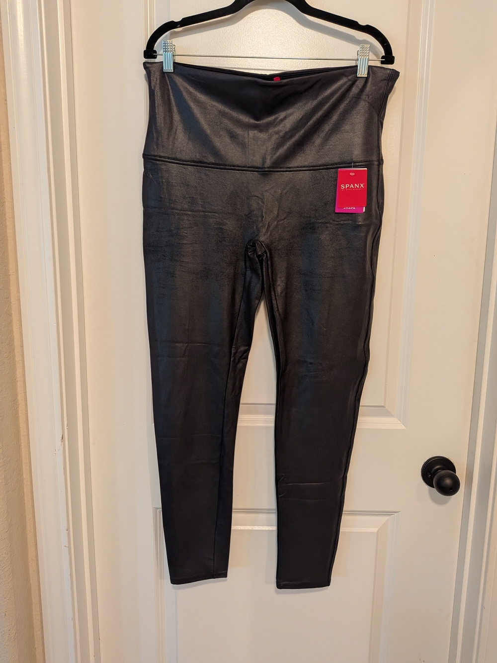 SPANX Faux Leather High-Waist Leggings - Black